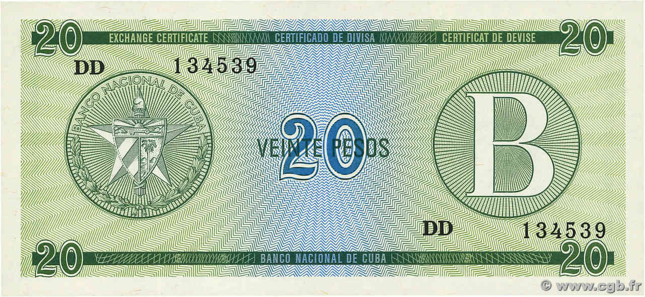 20 Pesos CUBA  1985 P.FX09 pr.NEUF