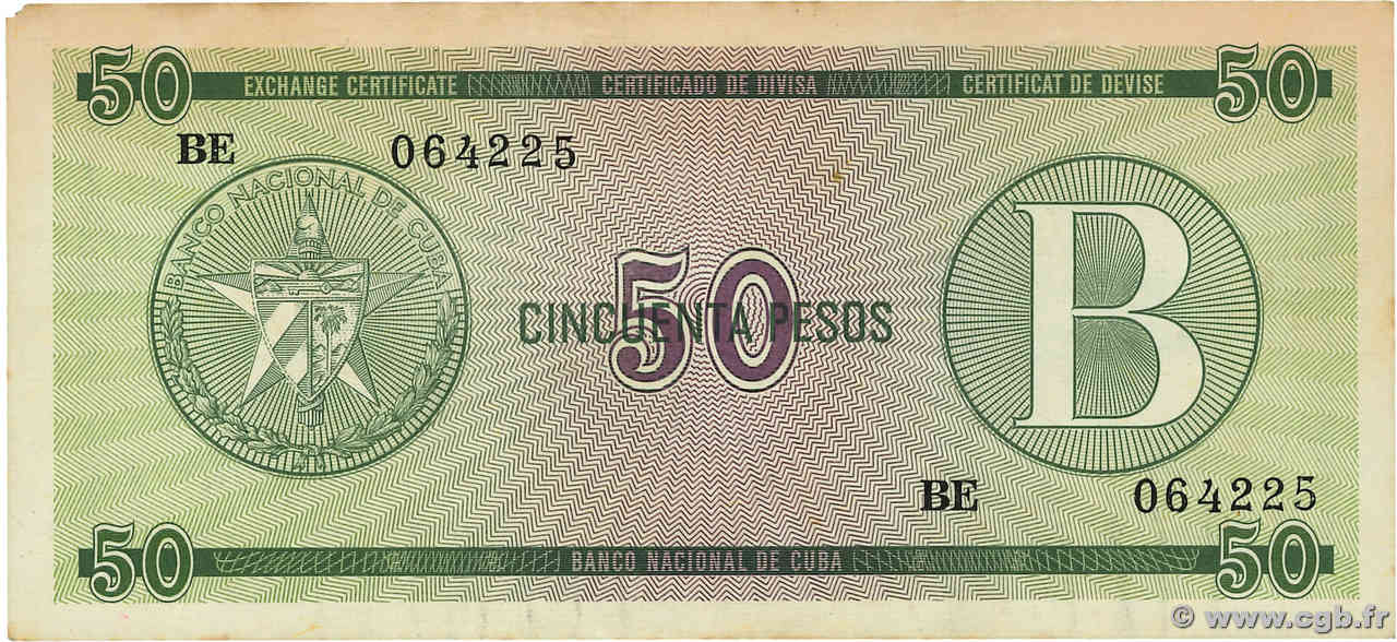 50 Pesos CUBA  1985 P.FX10 F