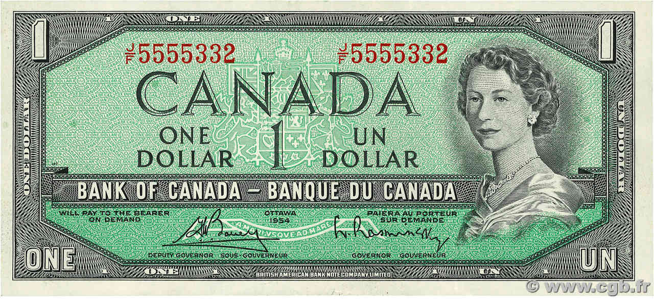 1 Dollar KANADA  1954 P.075c fVZ