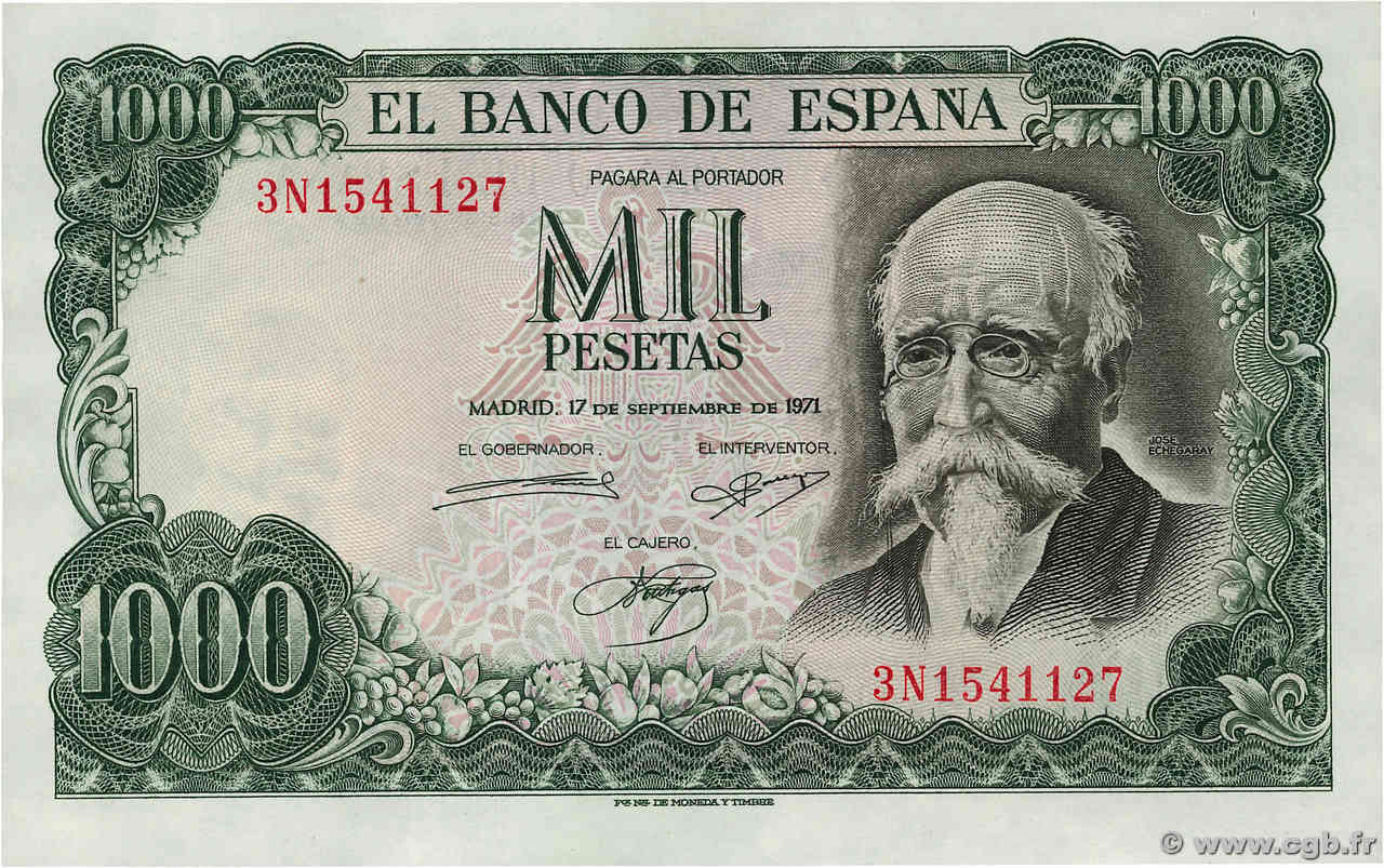 1000 Pesetas SPAGNA  1971 P.154 SPL