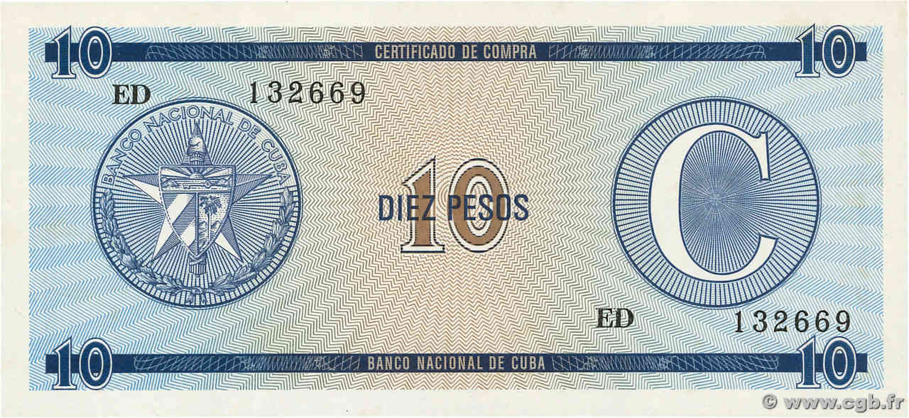 10 Pesos KUBA  1990 P.FX22 ST