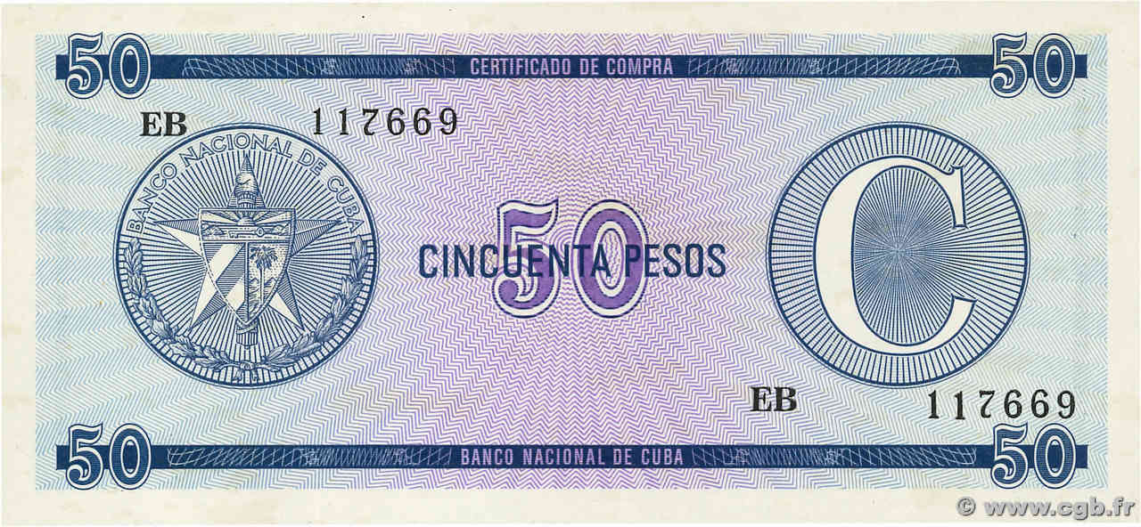 50 Pesos KUBA  1990 P.FX24 fST+