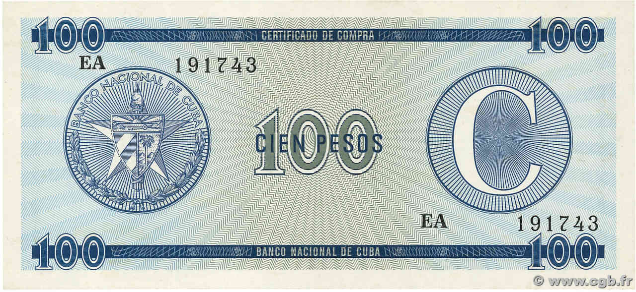 100 Pesos CUBA  1990 P.FX25 FDC