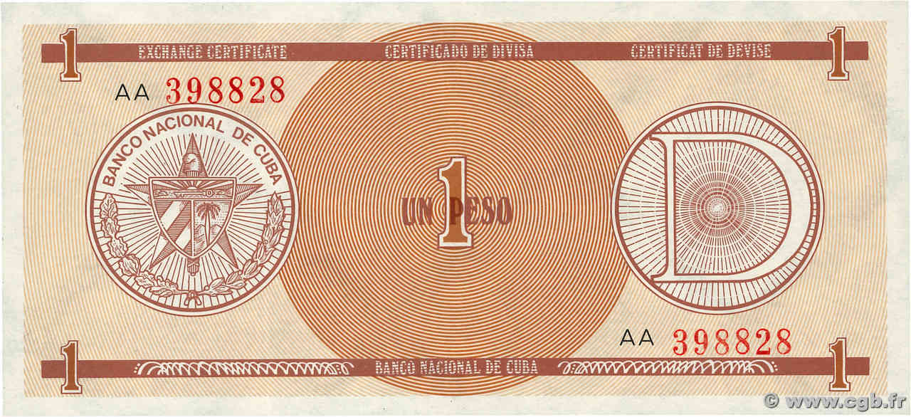 1 Peso CUBA  1985 P.FX27 UNC