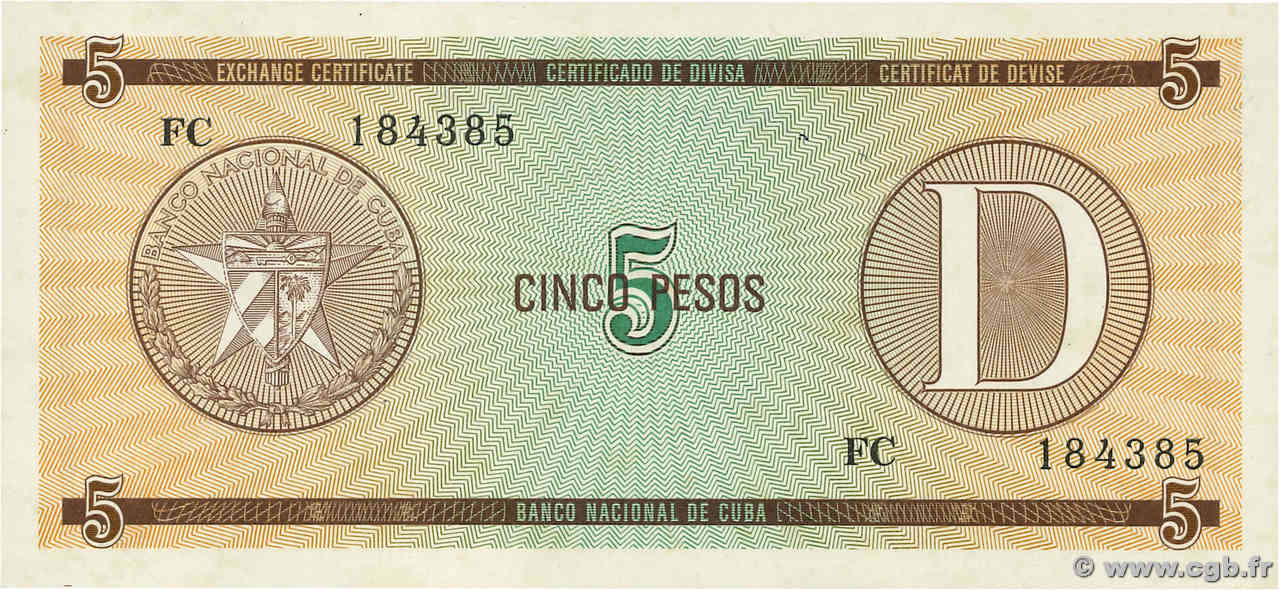 5 Pesos KUBA  1985 P.FX34 ST