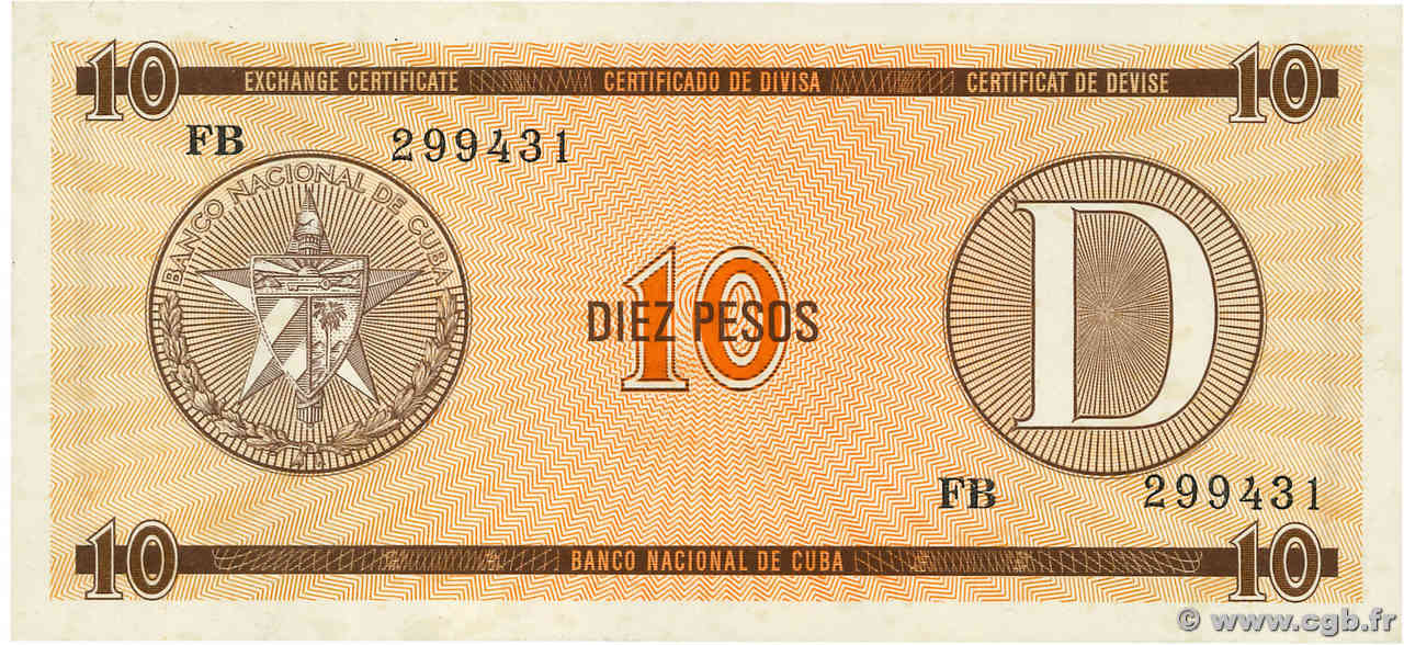 10 Pesos CUBA  1985 P.FX35 NEUF