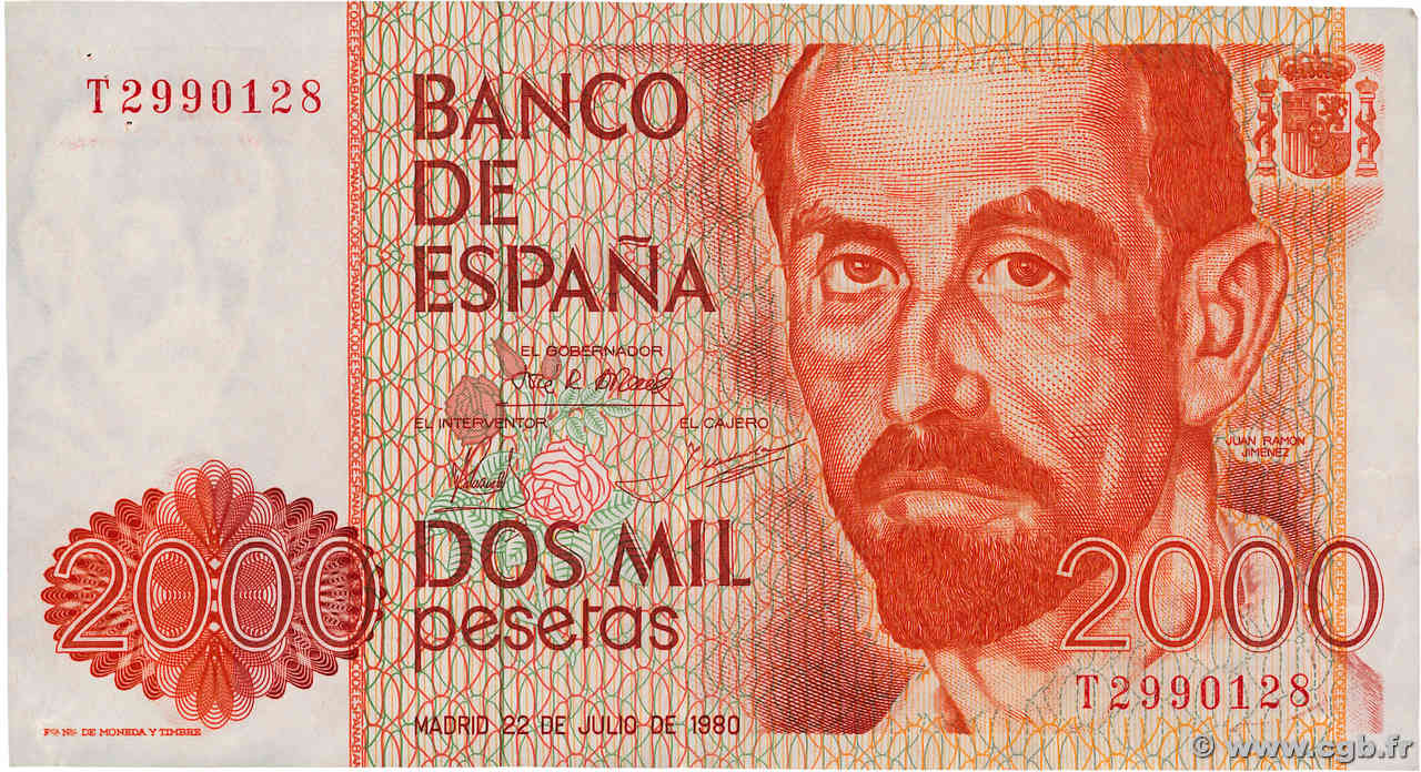 2000 Pesetas SPAGNA  1980 P.159 SPL