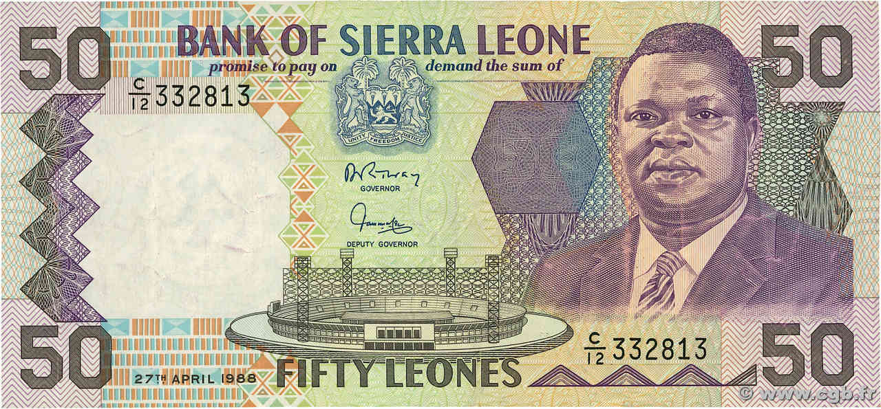 50 Leones SIERRA LEONA  1988 P.17a MBC+