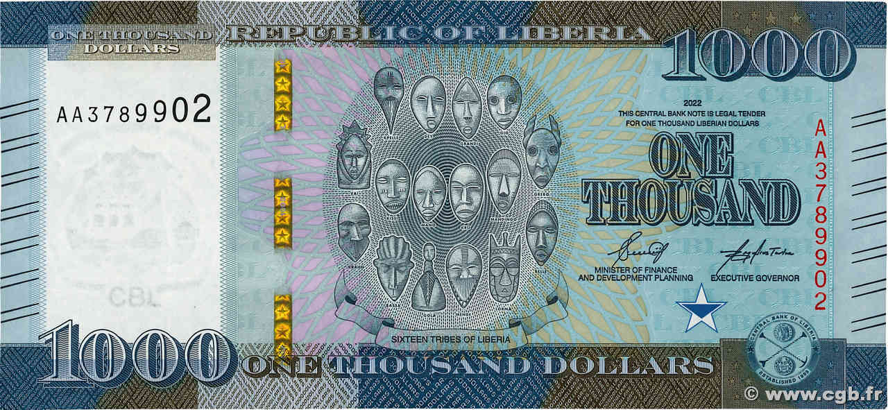 1000 Dollars LIBERIA  2022 P.43 pr.NEUF