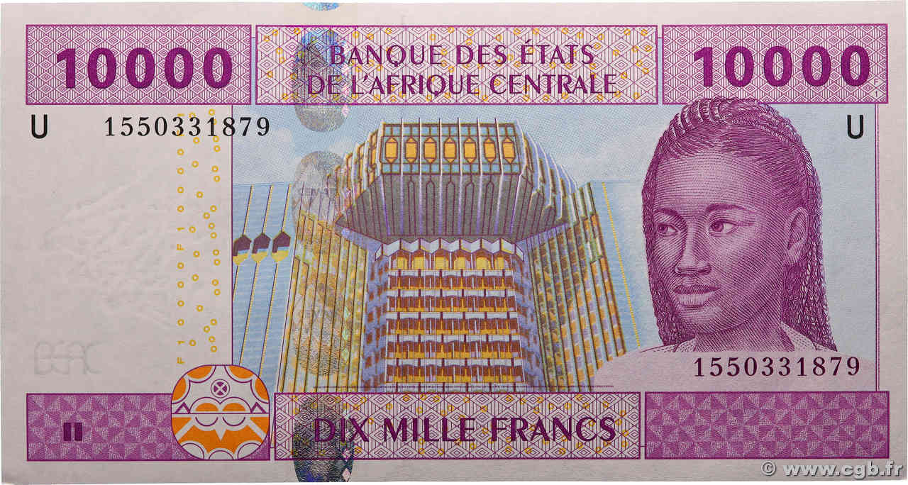 10000 Francs STATI DI L  AFRICA CENTRALE  2002 P.210Ue q.FDC