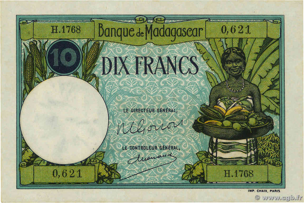 10 Francs MADAGASCAR  1948 P.036 pr.NEUF