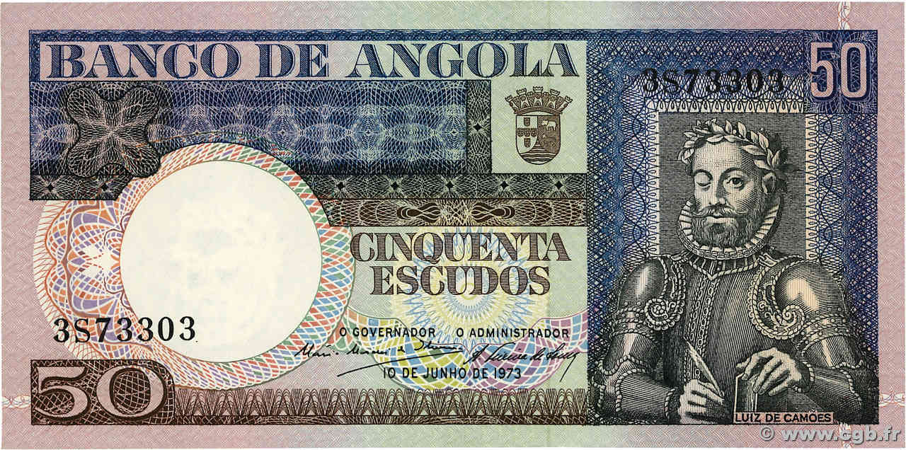 50 Escudos ANGOLA  1973 P.105a SPL