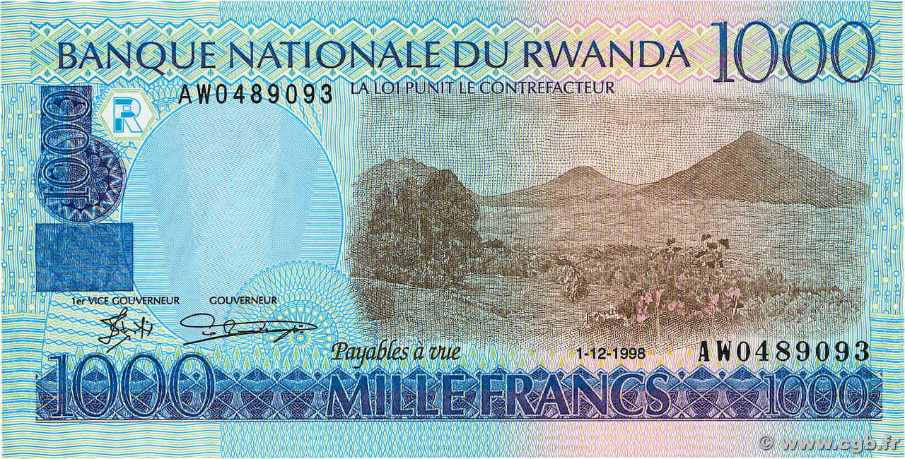 1000 Francs RWANDA  1998 P.27a NEUF
