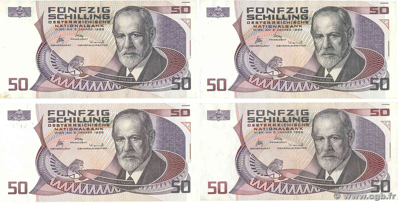 50 Schilling Lot AUSTRIA  1986 P.149 F