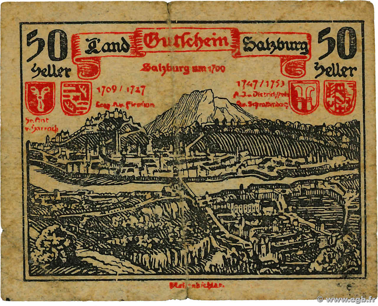50 Heller AUTRICHE  1920 PS.131a TB