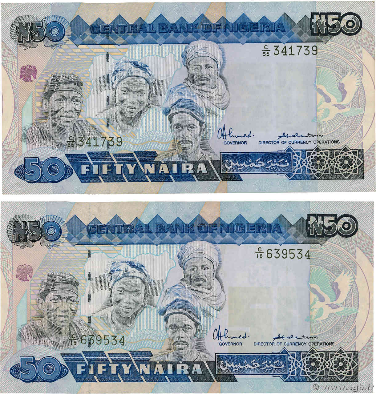 50 Naira Lot NIGERIA  1991 P.27a SUP