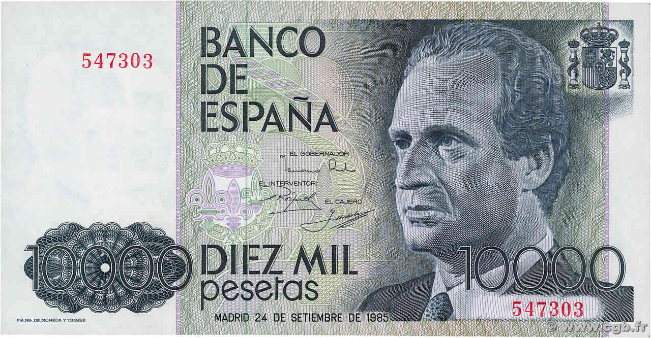 10000 Pesetas ESPAGNE  1985 P.161 pr.NEUF