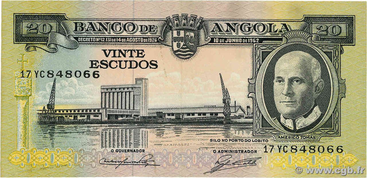 20 Escudos ANGOLA  1962 P.092 XF