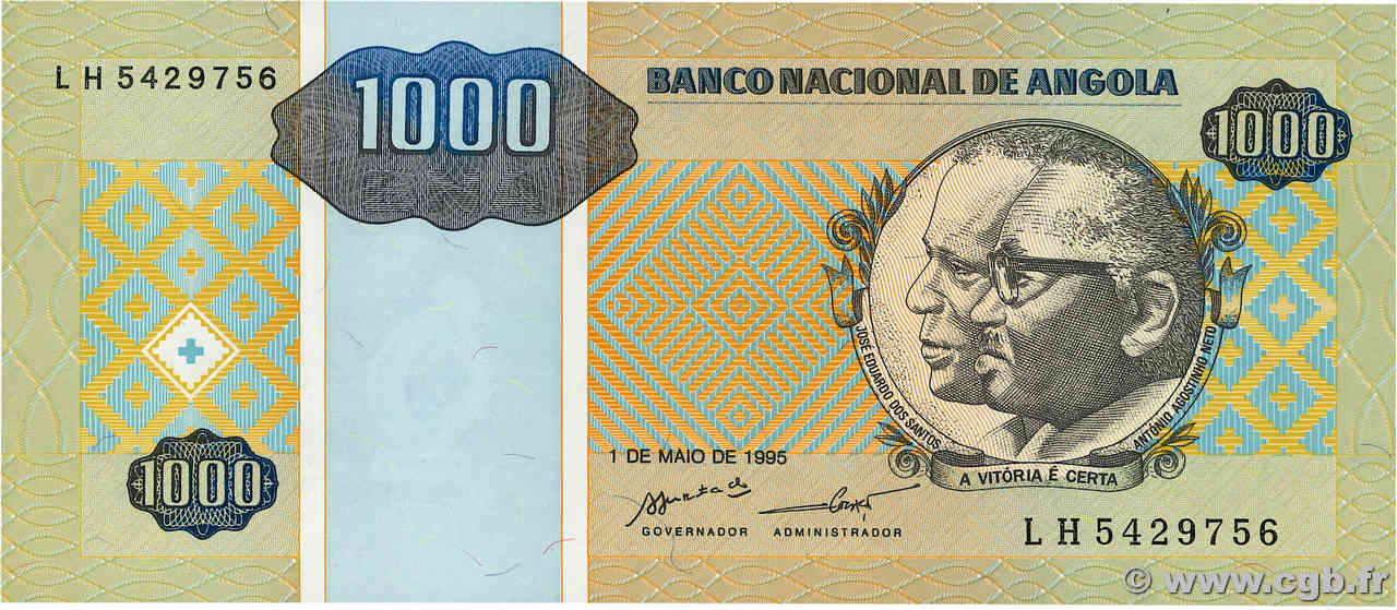 1000 Kwanzas Reajustados ANGOLA  1995 P.135 FDC