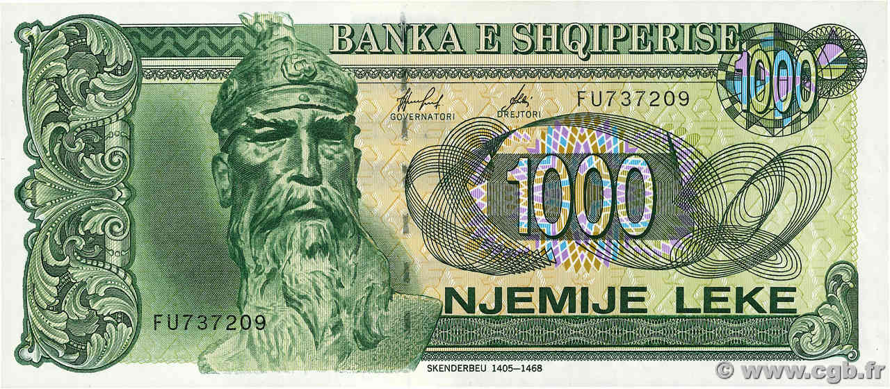 1000 Leke ALBANIEN  1996 P.61c fST+