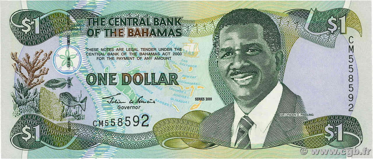 1 Dollar BAHAMAS  2001 P.69 NEUF