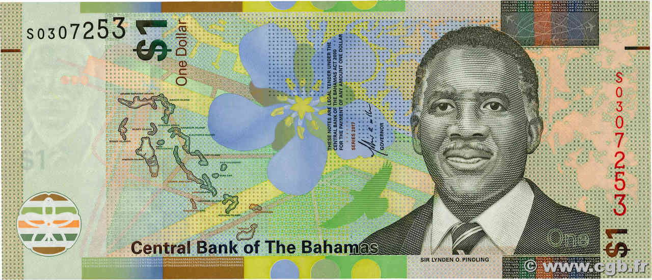 1 Dollar BAHAMAS  2017 P.77 ST