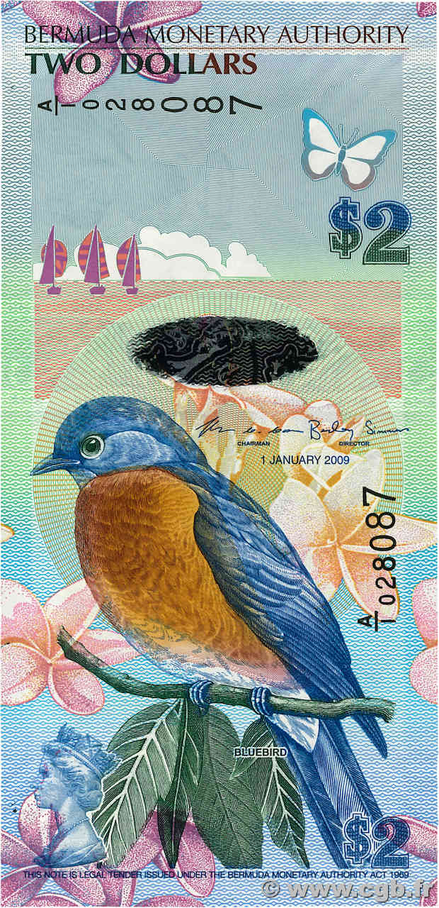 2 Dollars BERMUDA  2009 P.57b UNC