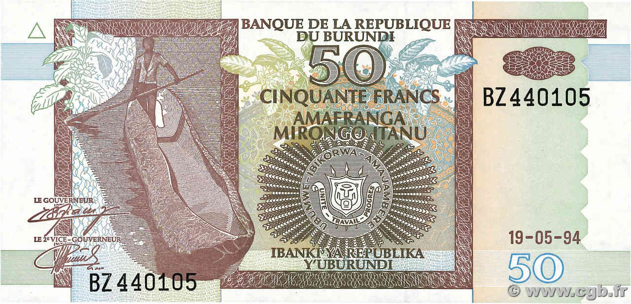 50 Francs BURUNDI  1994 P.36a ST