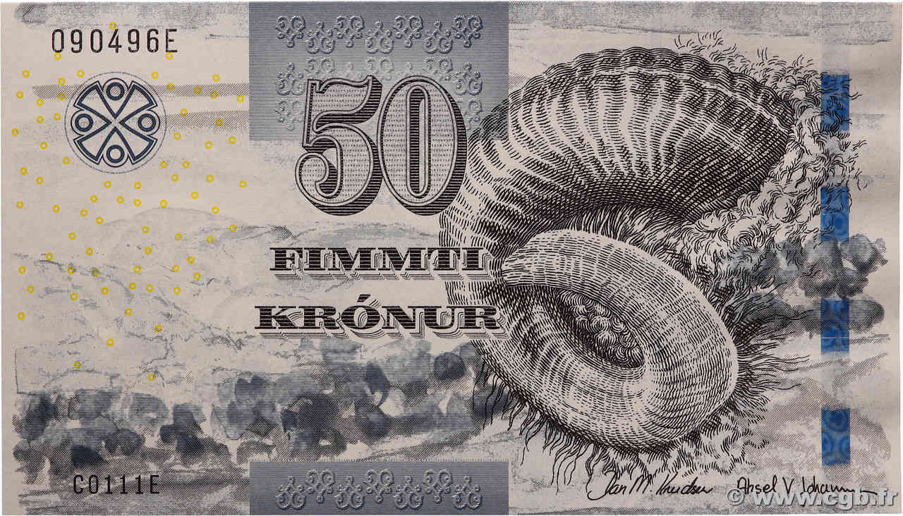 50 Kronur FÄRÖER-INSELN  2011 P.29 ST