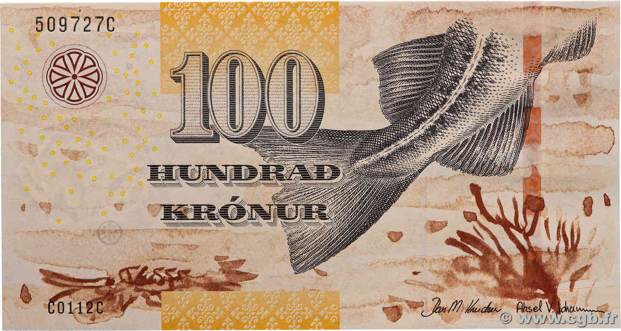 100 Kronur ÎLES FEROE  2011 P.30 NEUF