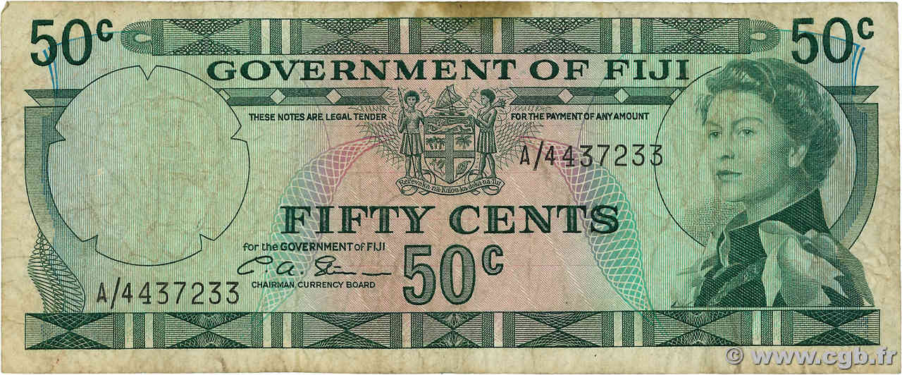 50 Cents FIJI  1971 P.064b G