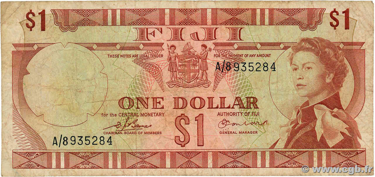 1 Dollar FIJI  1974 P.071a G