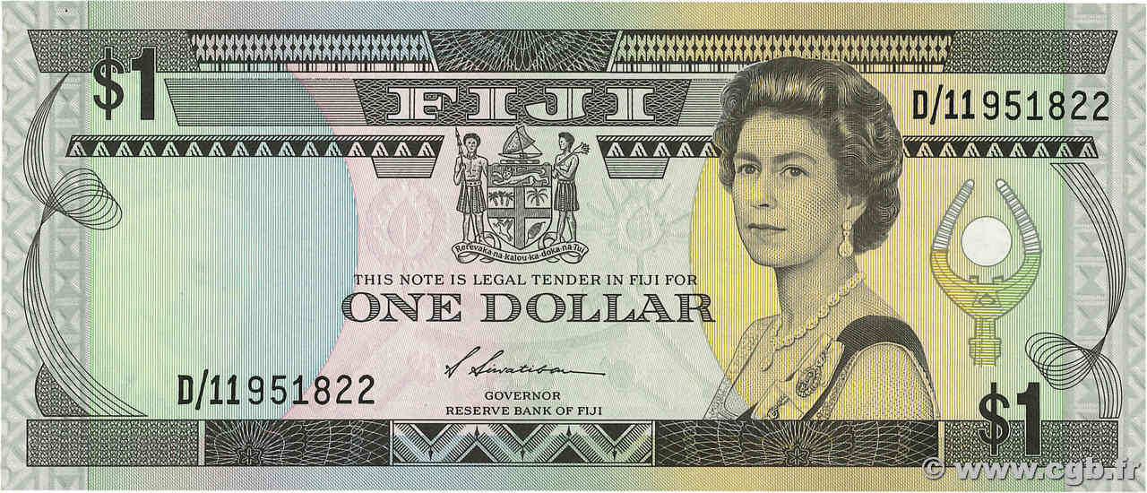 1 Dollar FIJI  1987 P.086a UNC