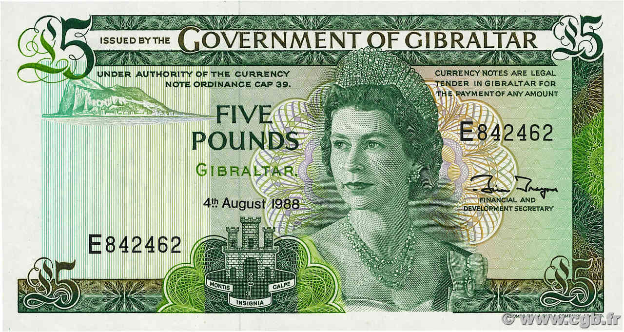 5 Pounds GIBRALTAR  1988 P.21b FDC