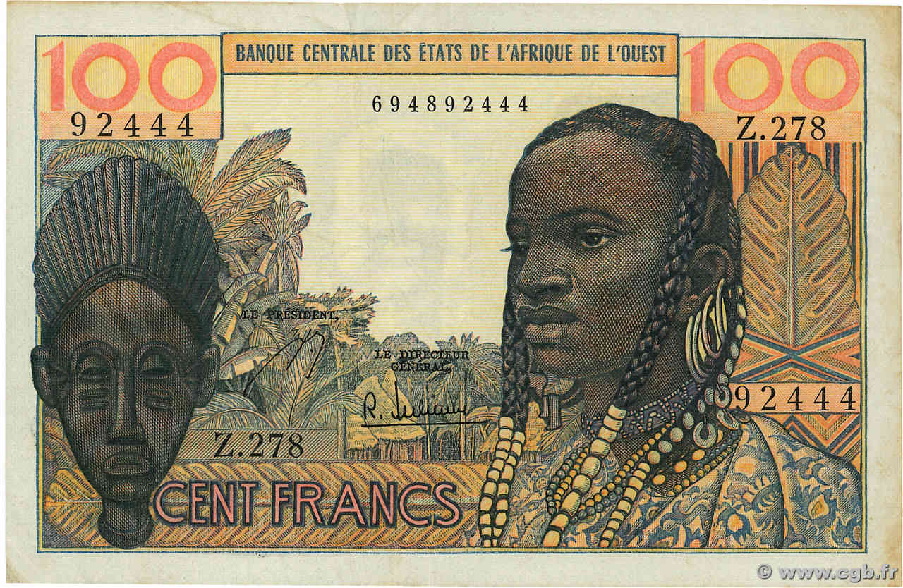 100 Francs ÉTATS DE L AFRIQUE DE L OUEST  1965 P.002b TTB