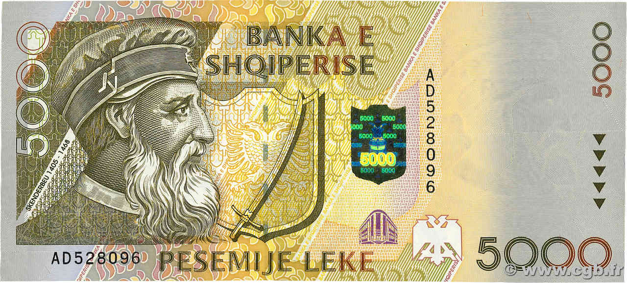 5000 Lekë ALBANIA  1996 P.66 UNC