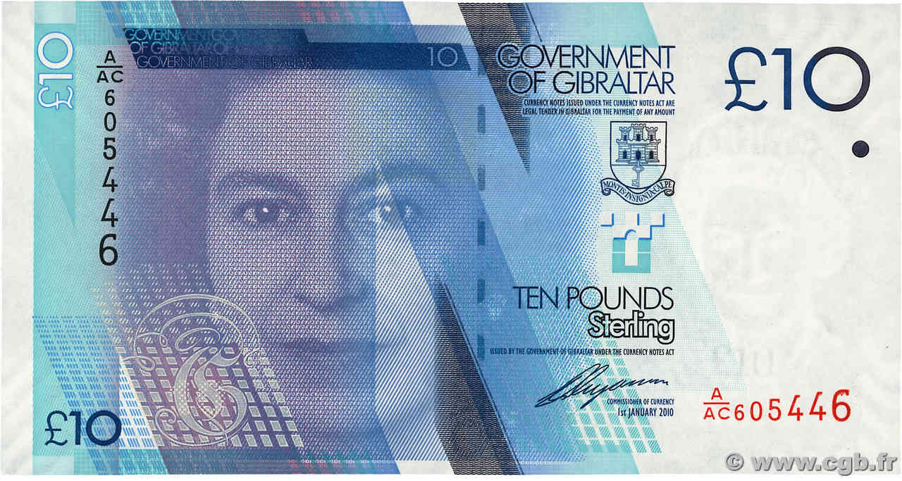 10 Pounds Sterling GIBRALTAR  2010 P.36a pr.NEUF