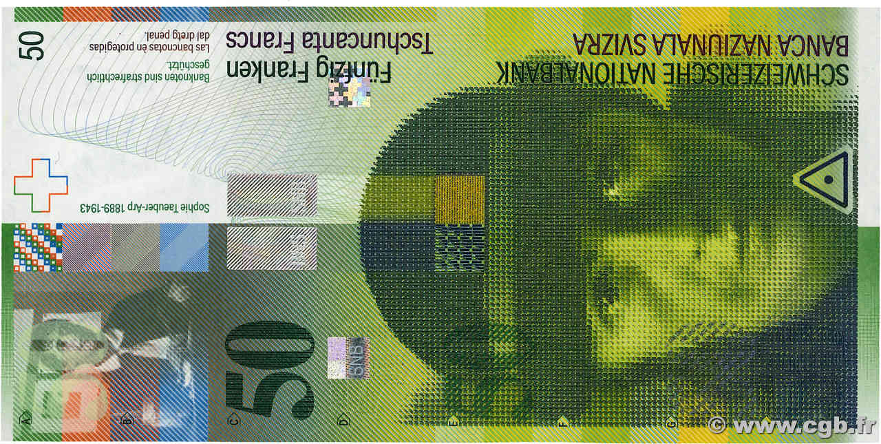 50 Francs SUISSE  2012 P.71e ST