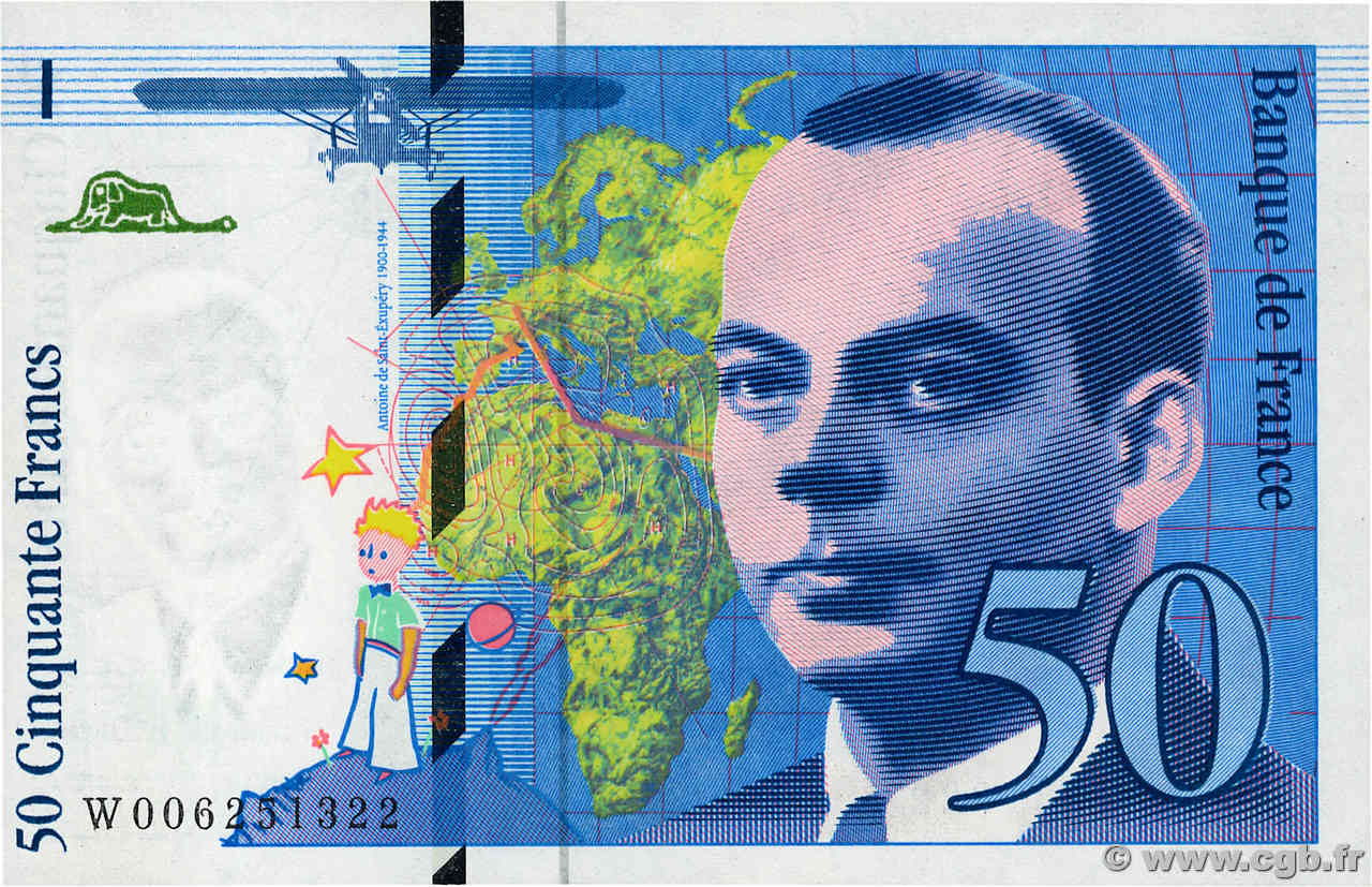 50 Francs SAINT-EXUPÉRY FRANCIA  1993 F.72.02 FDC