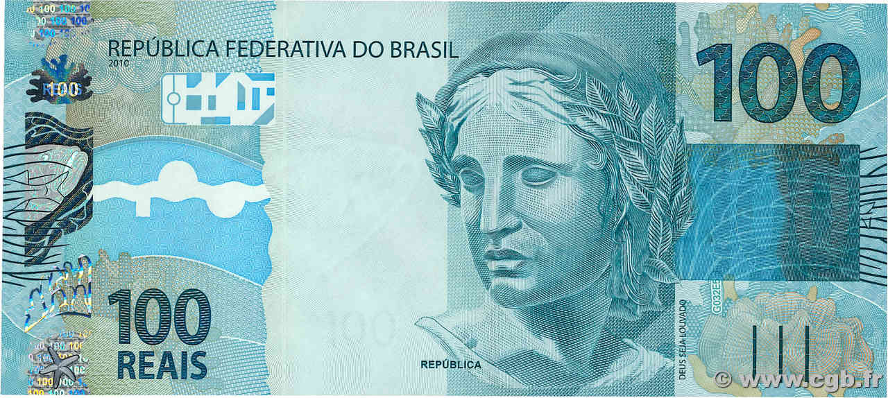 100 Reais BRAZIL  2010 P.257f UNC-