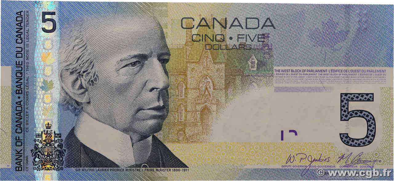 5 Dollars CANADA  2009 P.101Ac NEUF