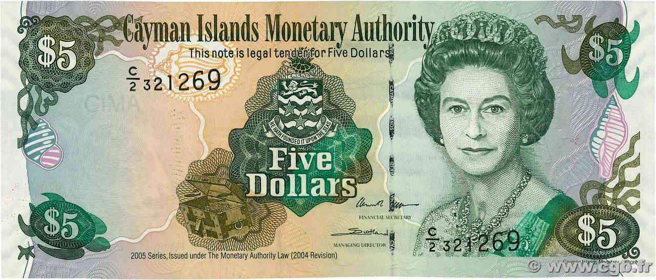 5 Dollars ISLAS CAIMáN  2005 P.34b FDC