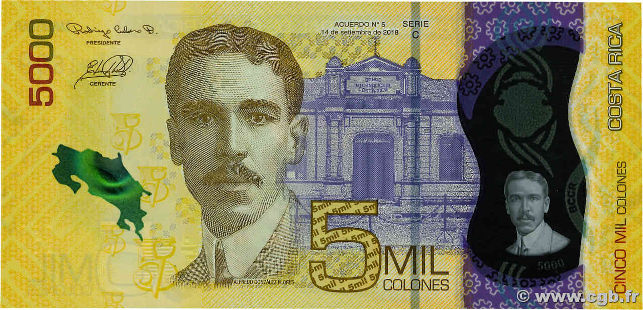 5000 Colones COSTA RICA  2018 P.282 UNC