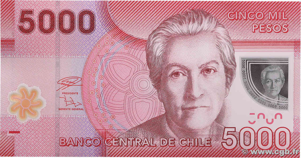 5000 Pesos CILE  2021 P.163 FDC