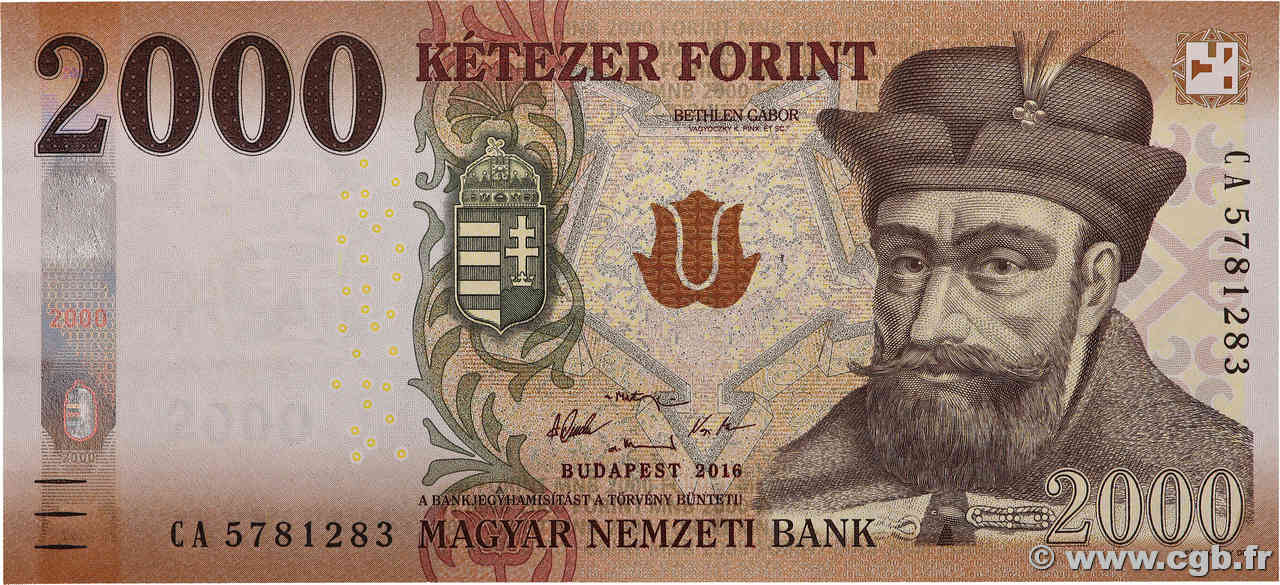 2000 Forint HUNGARY  2016 P.204a UNC