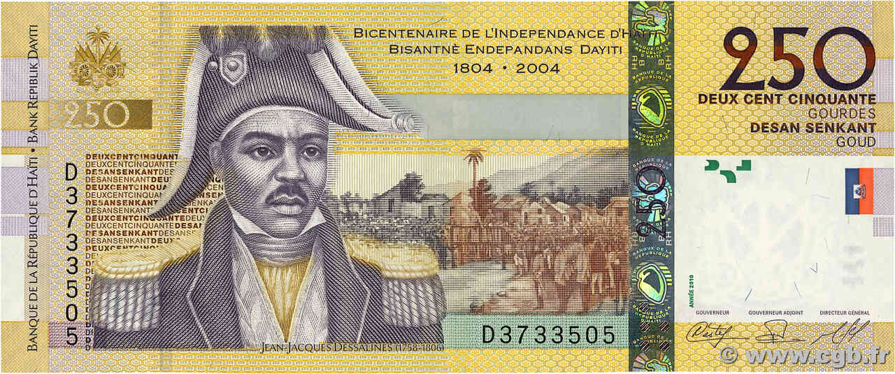 250 Gourdes HAÏTI  2010 P.276d FDC