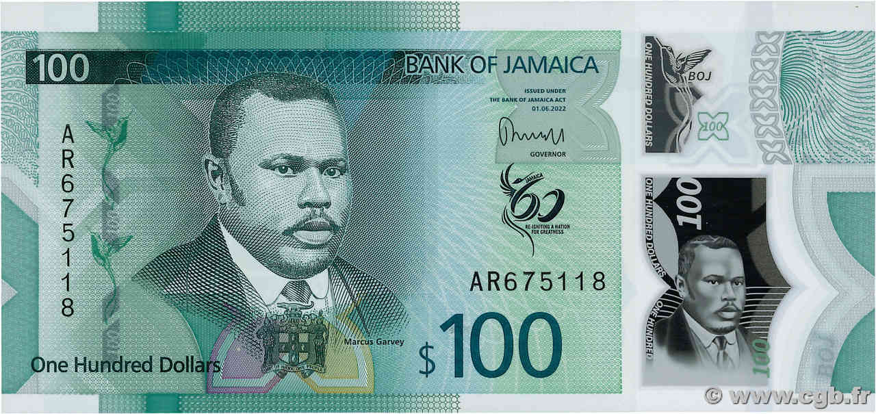 100 Dollars Commémoratif GIAMAICA  2022 P.97 FDC