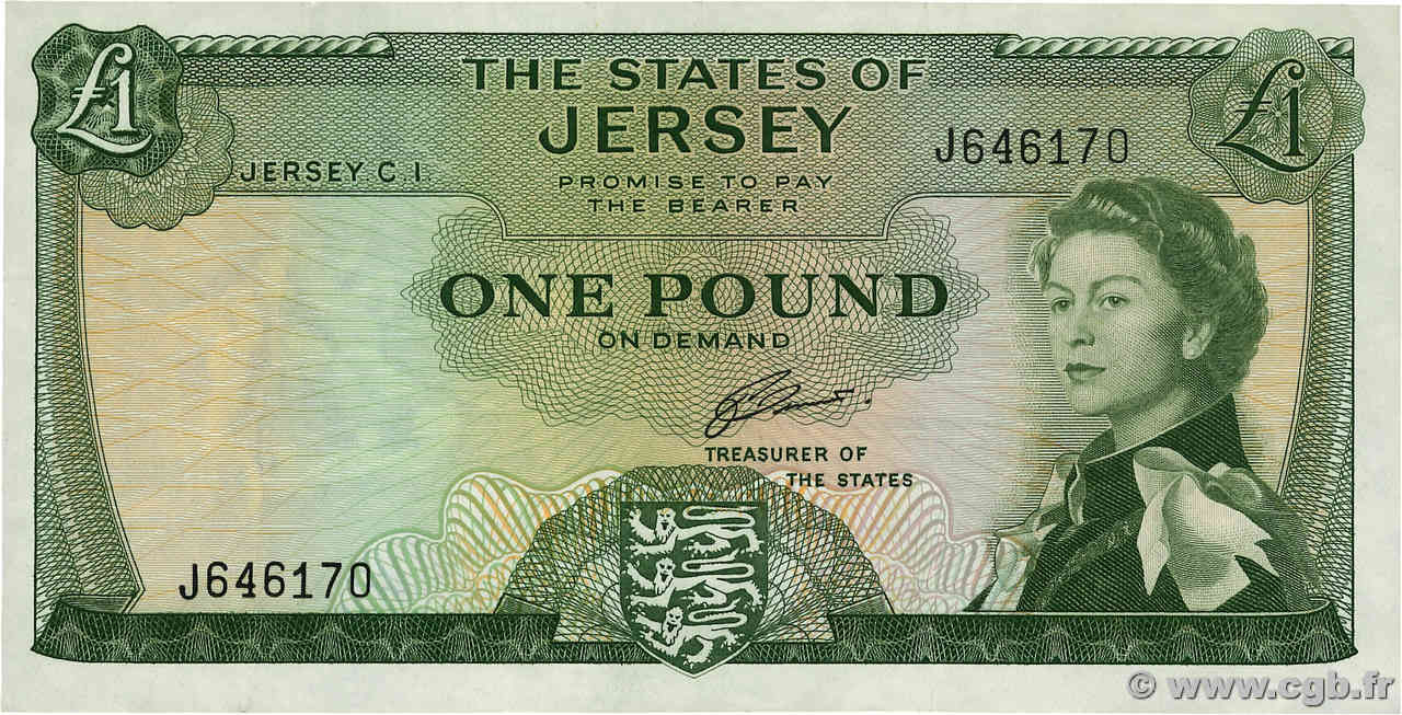 1 Pound JERSEY  1963 P.08b VF+