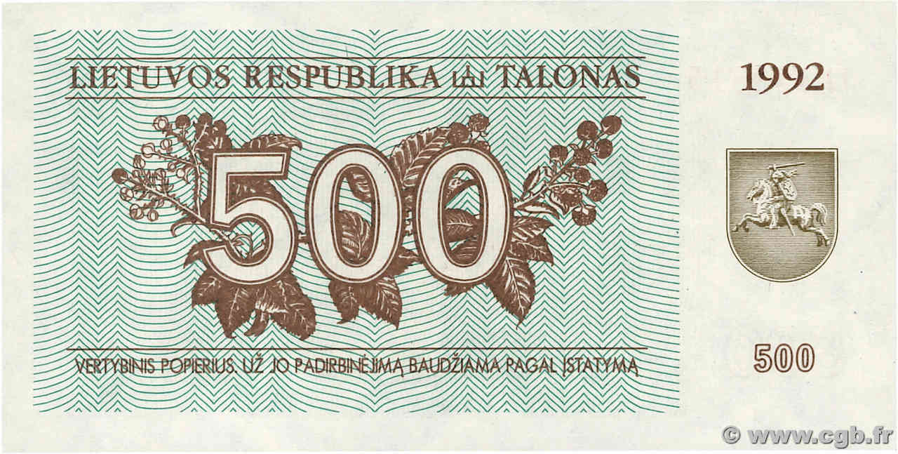 500 Talonas LITUANIE  1992 P.44 NEUF