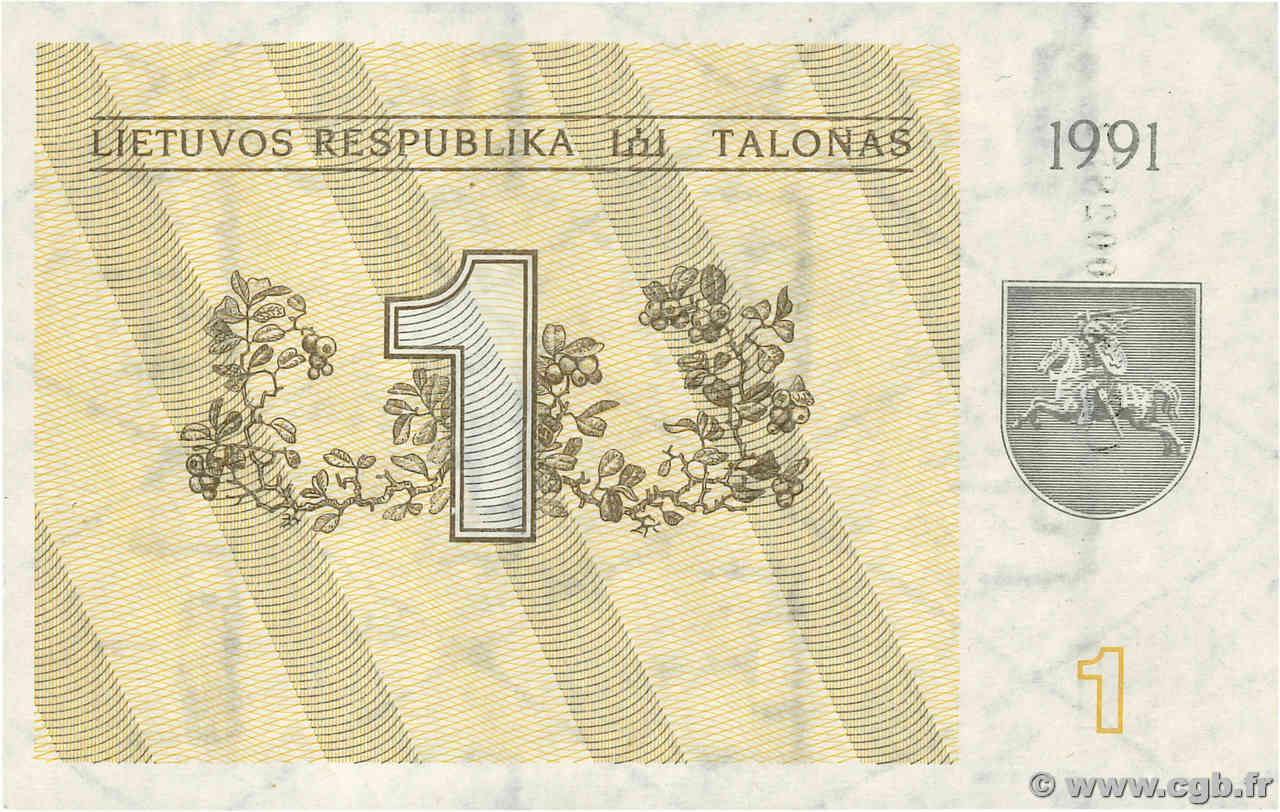 1 Talonas LITUANIA  1991 P.32a FDC